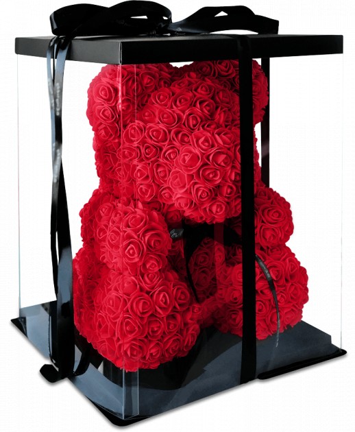 

Мишка из роз 3D Zupo Crafts 25 см Красный + подарочная упаковка