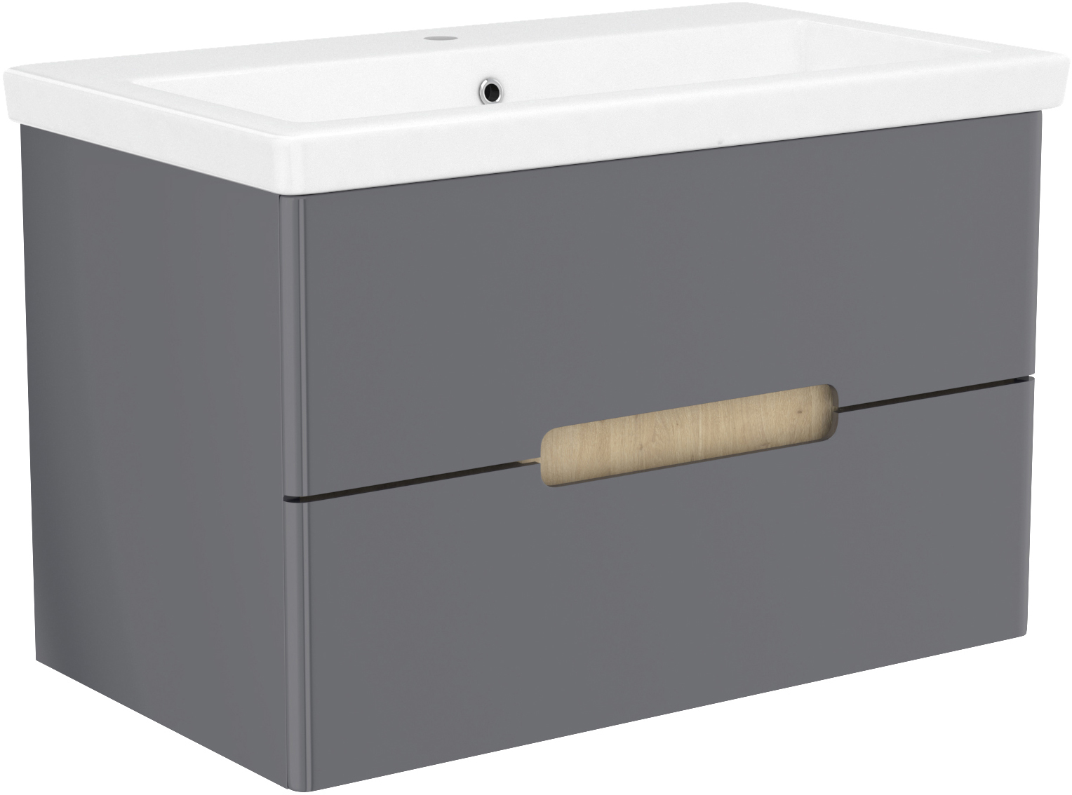 

Тумба подвесная VOLLE Solo 1910.308009 с умывальником 80 см antracita