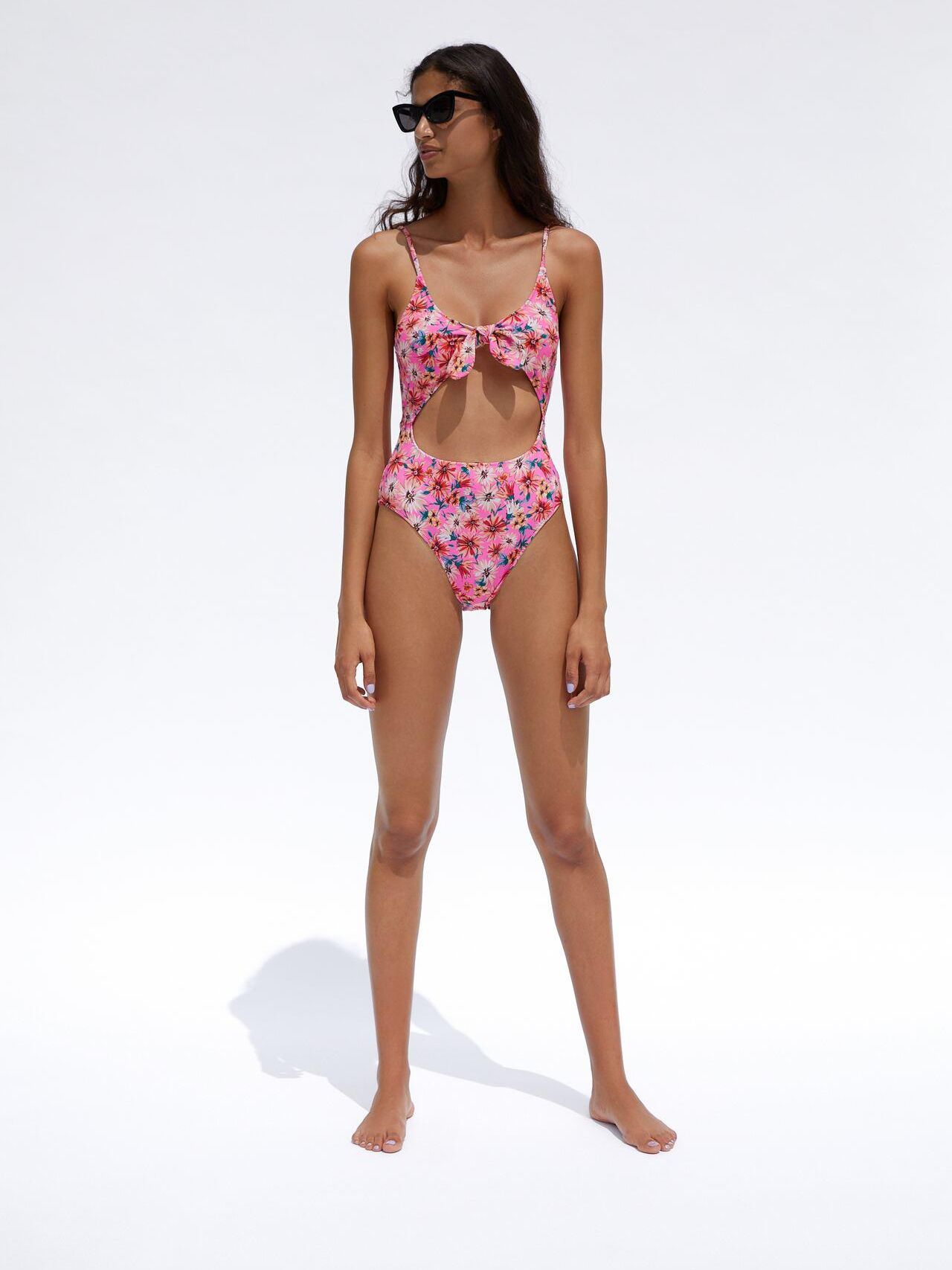 

Купальник слитный женский Zara 0594/085/620-AASC S Розовый в узоры