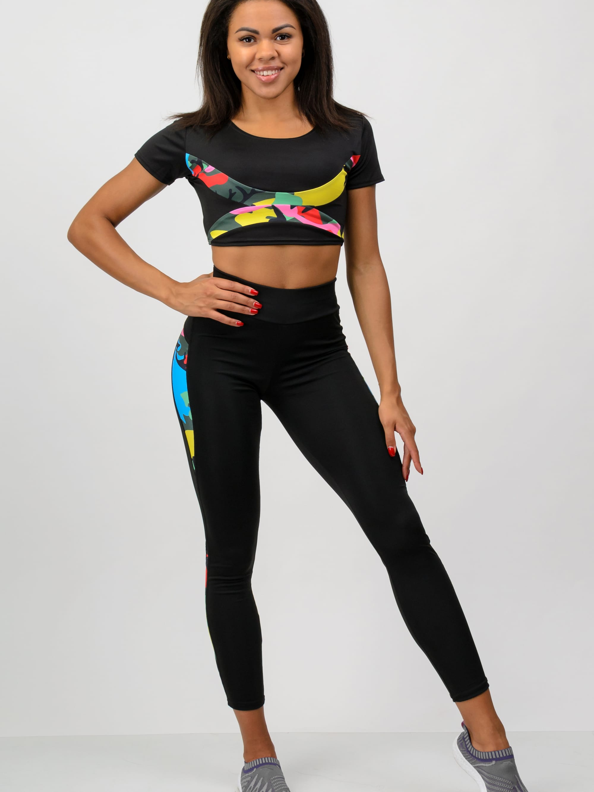 

Спортивный костюм Total Pro тп201988 XS-S Черный цветочный принт