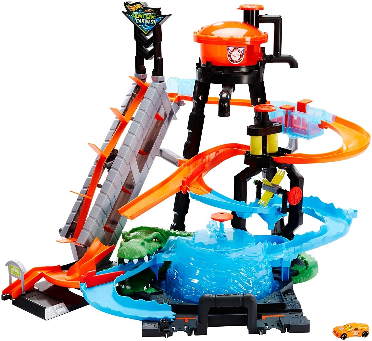 

Игровой набор Hot Wheels City Ultimate Gator Car Wash Измени цвет Водонапорная башня (FTB67)