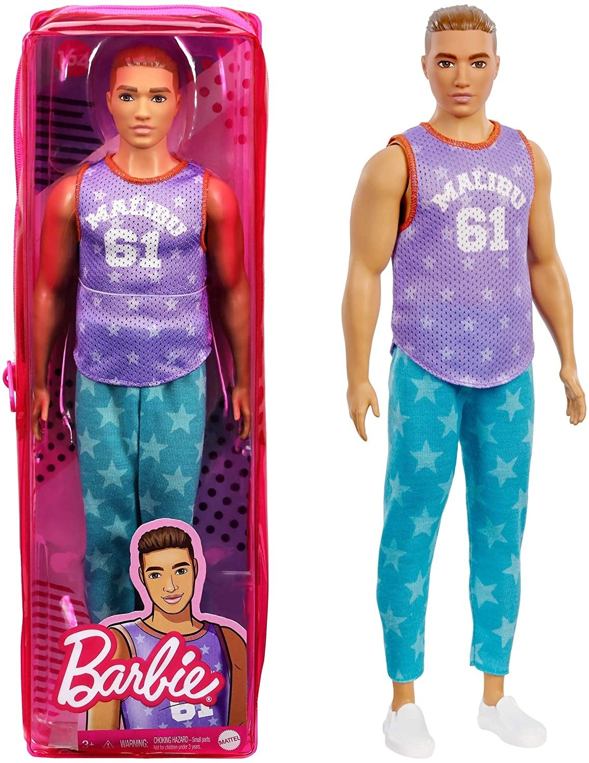 

Кукла Barbie Ken Fashionistas Doll #165 Кен Модник в майке Малибу (GRB89)
