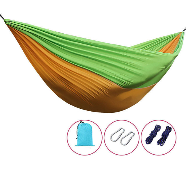 

Гамак туристический подвесной с карабином Hammock Net (Зелено-оранжевый)