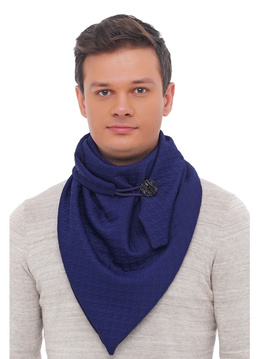 

Шарф мужской "Эдинбург" большой MyScarf теплый  синий рифленый на пуговице, Шарф мужской "Эдинбург" большой MyScarf теплый one size синий рифленый на пуговице