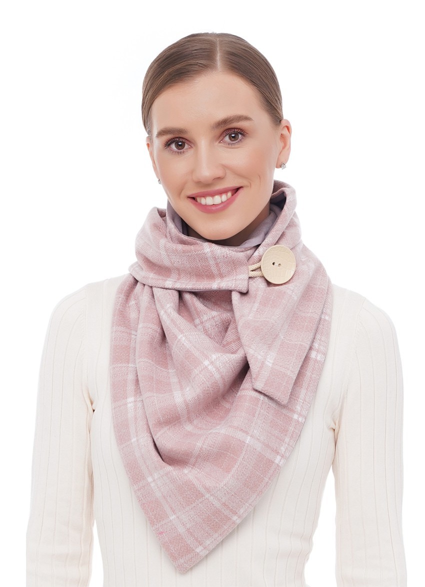 

Шарф "Эдинбург" женский большой MyScarf теплый розовая клетка