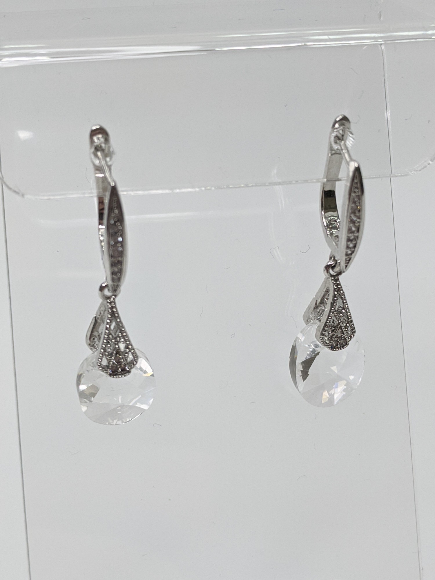 

Свадебные серьги OKA NOMO с Кристаллами Swarovski 3.5*1 см серебристые