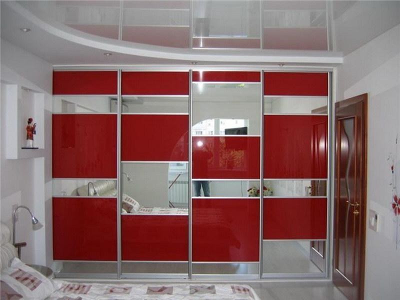 

Двери раздвижные для шкафа-купе 2157*460 Крашенное стекло RAL красный