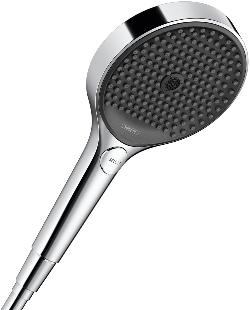 

Ручная лейка HANSGROHE Rainfinity 130 3jet 26864000 хром/черный