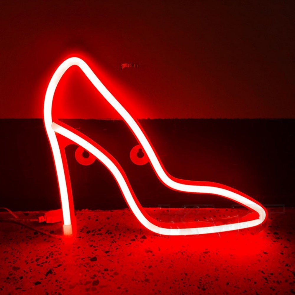 

Неоновый светильник LED Lights "Heeled" Декоративная LED лампа "Туфилька" Red