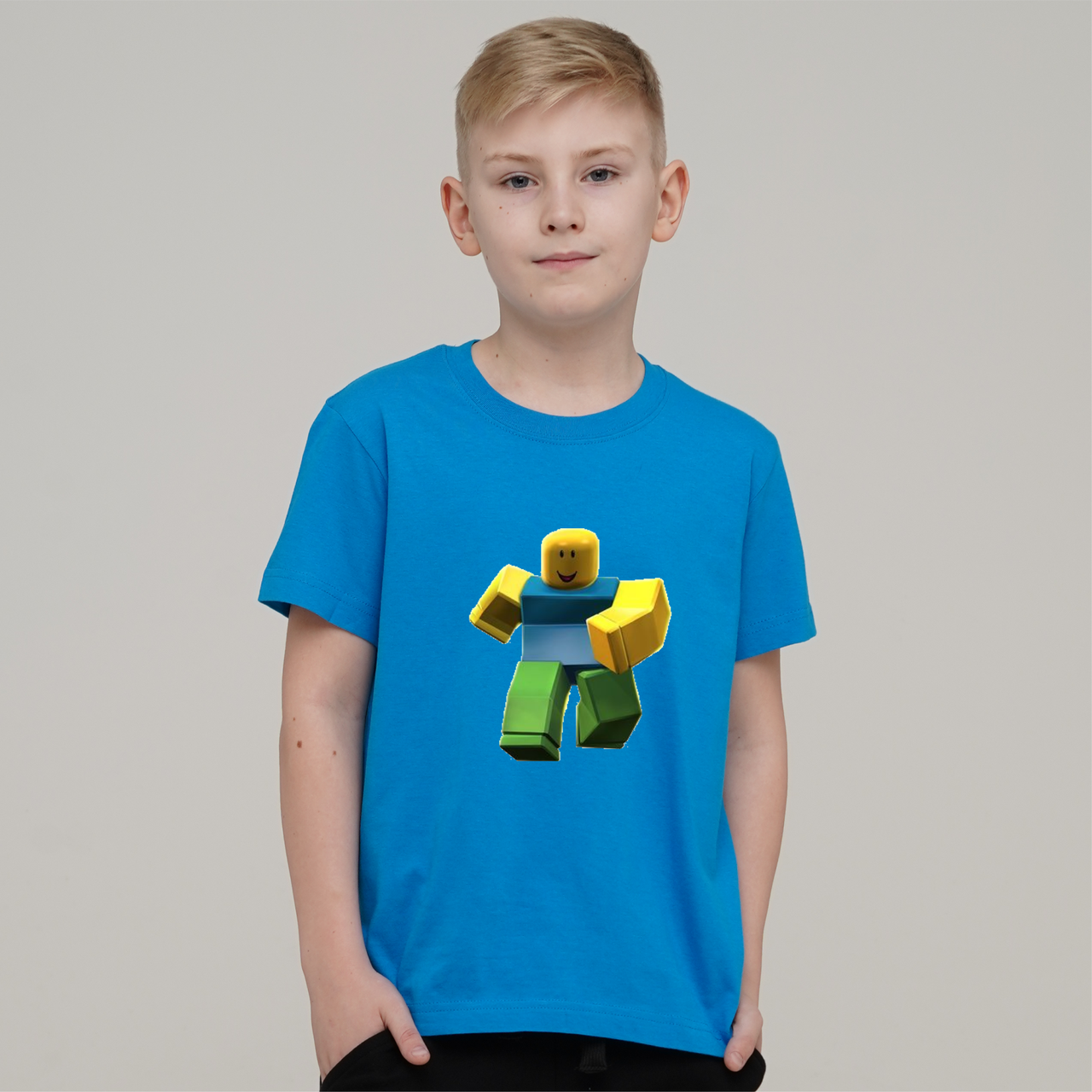 

Футболка Роблокс Roblox Герой Синяя Размер 140