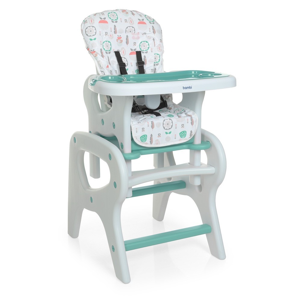 

Стульчик для кормления Bambi M 0816 Flowers Mint функциональный трансформер