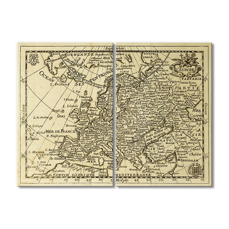 

Винтажная карта Artel «Старинная карта Европы 1690-1750 года» 2 модуля 50x75 см