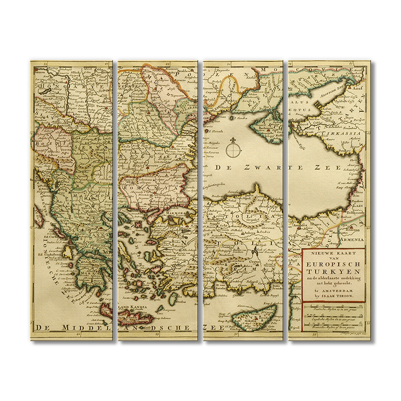 

Винтажная карта Artel «Новая карта Европейской Турции» 4 модуля 80x120 см