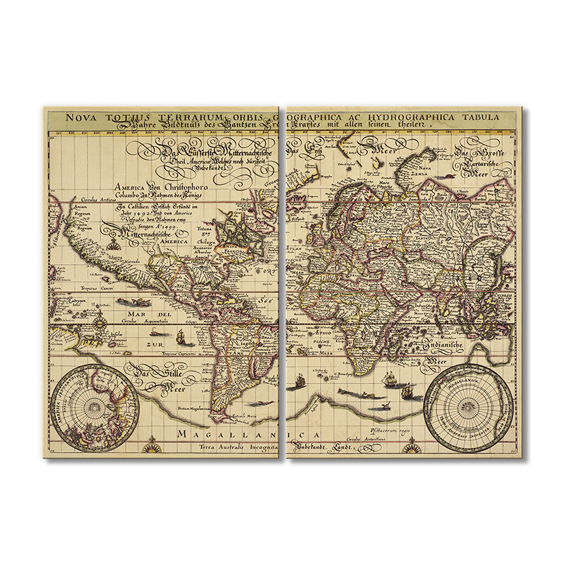 

Винтажная карта Artel «Новая звезда Tabula Geographica Ac» 2 модуля 60x90 см