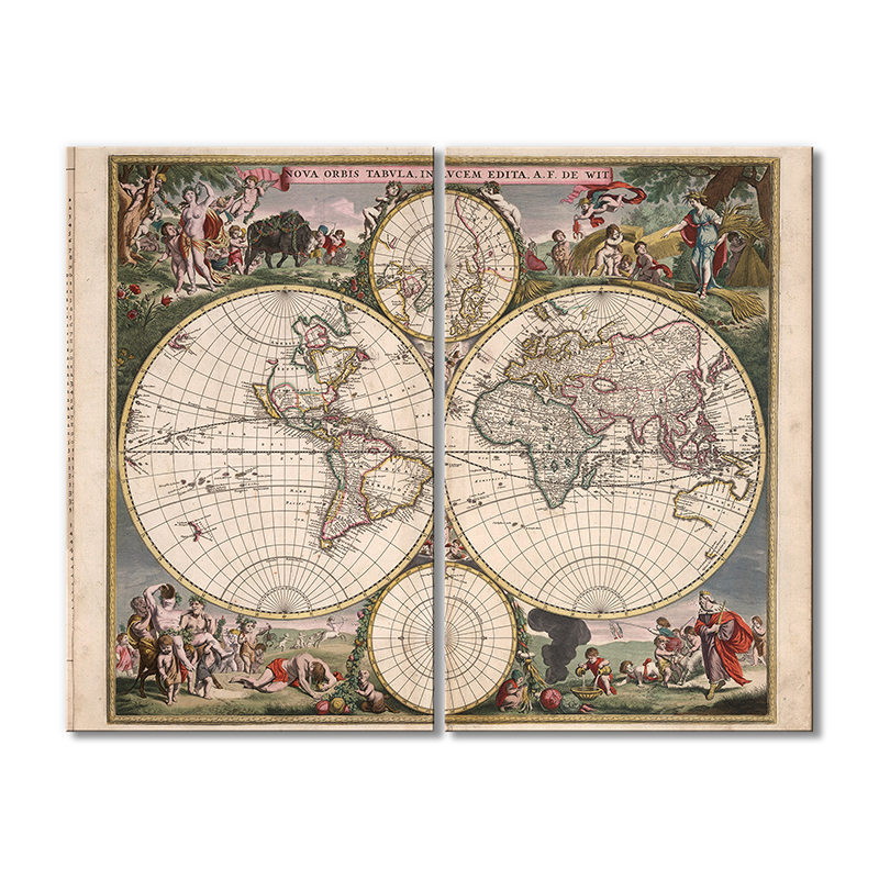 

Винтажная карта Artel «NOVA ORBIS TABVALA 1670» 2 модуля 120x180 см