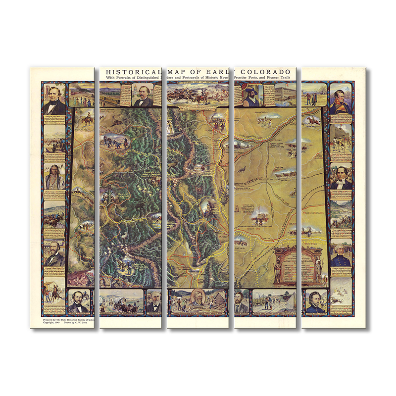 

Винтажная карта Artel «Историческая карта Колорадо» 5 модулей 120x180 см