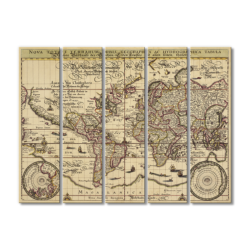 

Винтажная карта Artel «Новая звезда Tabula Geographica Ac» 5 модулей 120x180 см