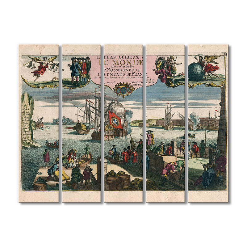 

Винтажная карта Artel «Веселый атлас или мир» 5 модулей 90x135 см