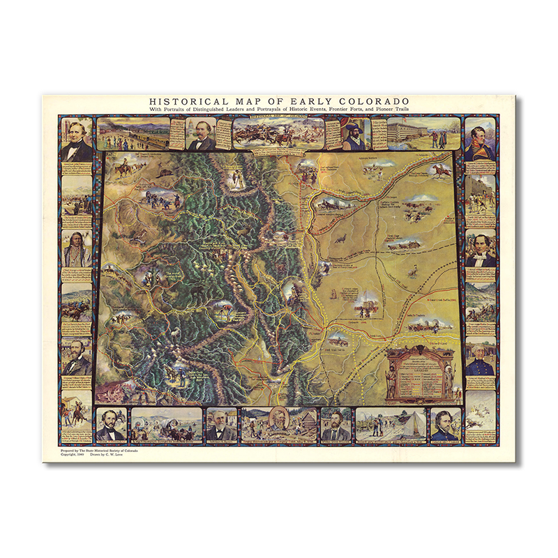 

Винтажная карта Artel «Историческая карта Колорадо» 1 модуль 50x75 см