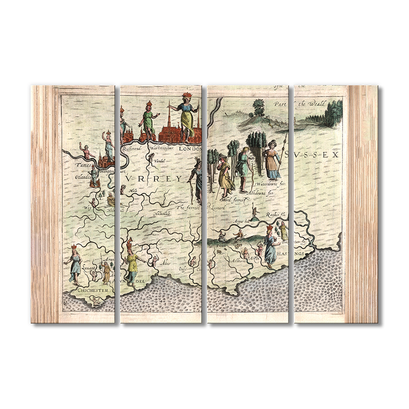 

Винтажная карта Artel «Карта мира, Англия» 4 модуля 120x180 см
