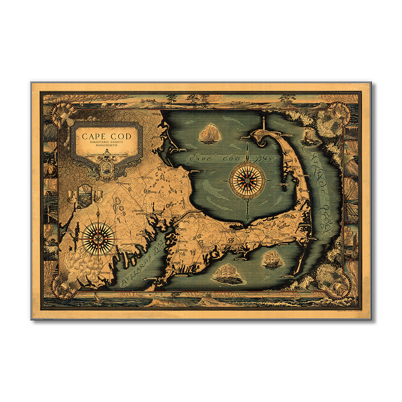 

Винтажная карта Artel «Карта графства Массачусетс. Barnstable County» 1 модуль 50x75 см