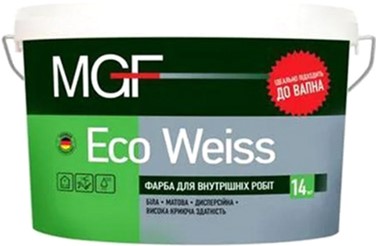 

Краска интерьерная Eco Weiss М1 MGF 14 кг (706661)