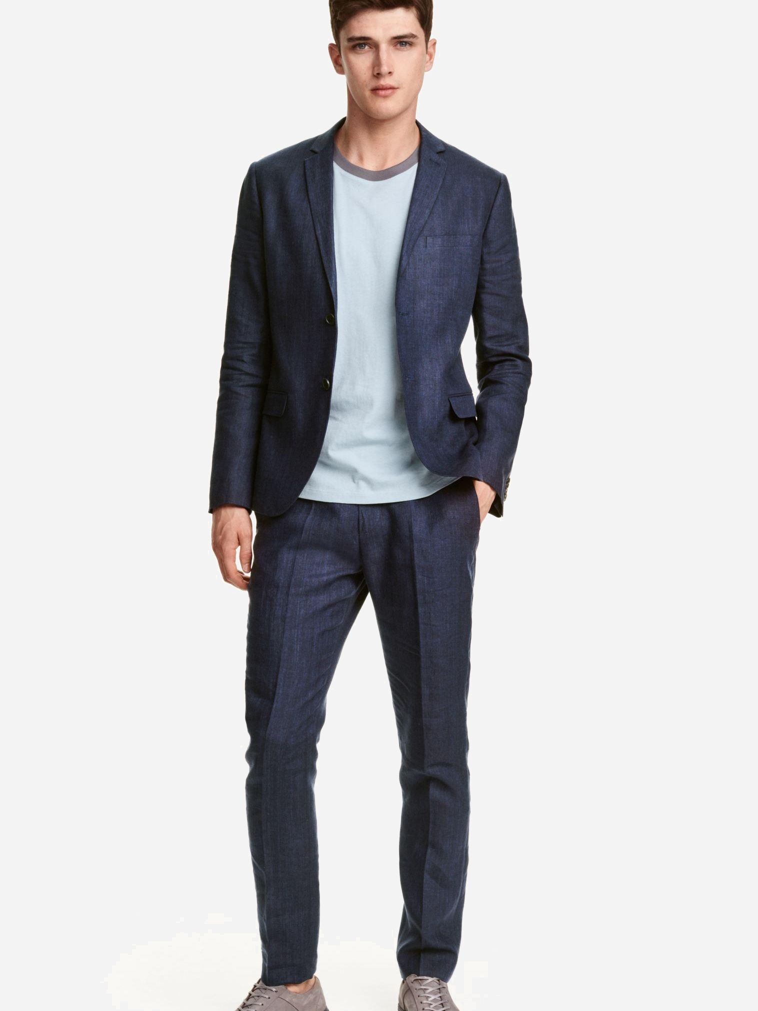 

Брюки H&M 3456473-z 46 Темно-синие