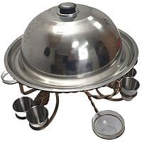 

Садж для подачи (подогрева) шашлыка 36 см. с соусницами и рюмками + крышка, усиленный Пикничок (49-1090-001)