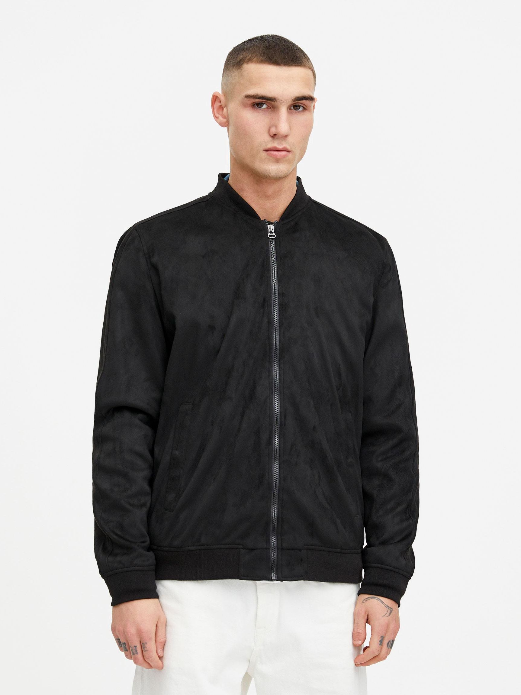 

Бомбер из искусственной замши Pull & Bear 5712/700/800-AAAD S Черный