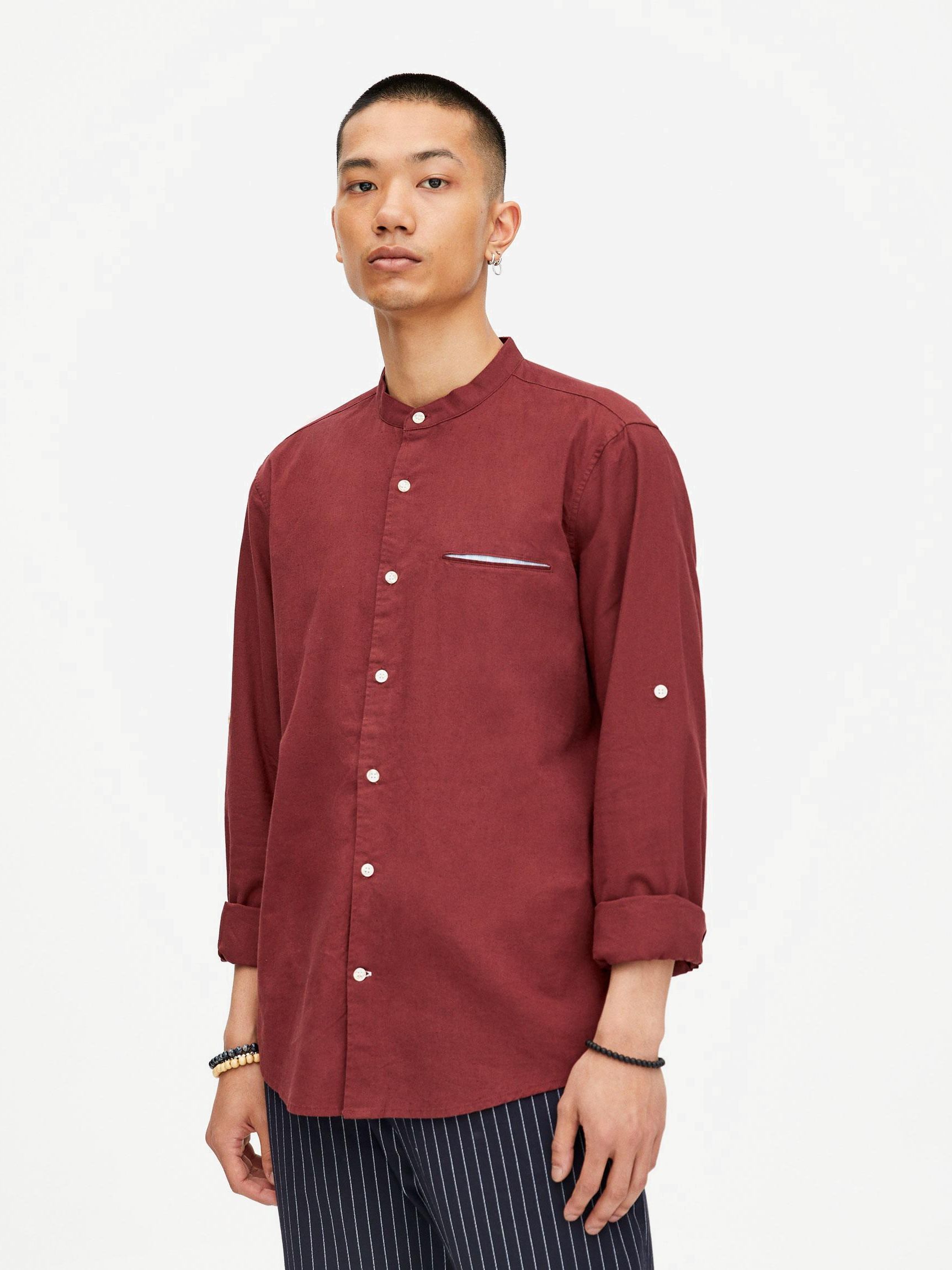 

Рубашка Pull & Bear 5470/508/681-ACUK L Бордовая