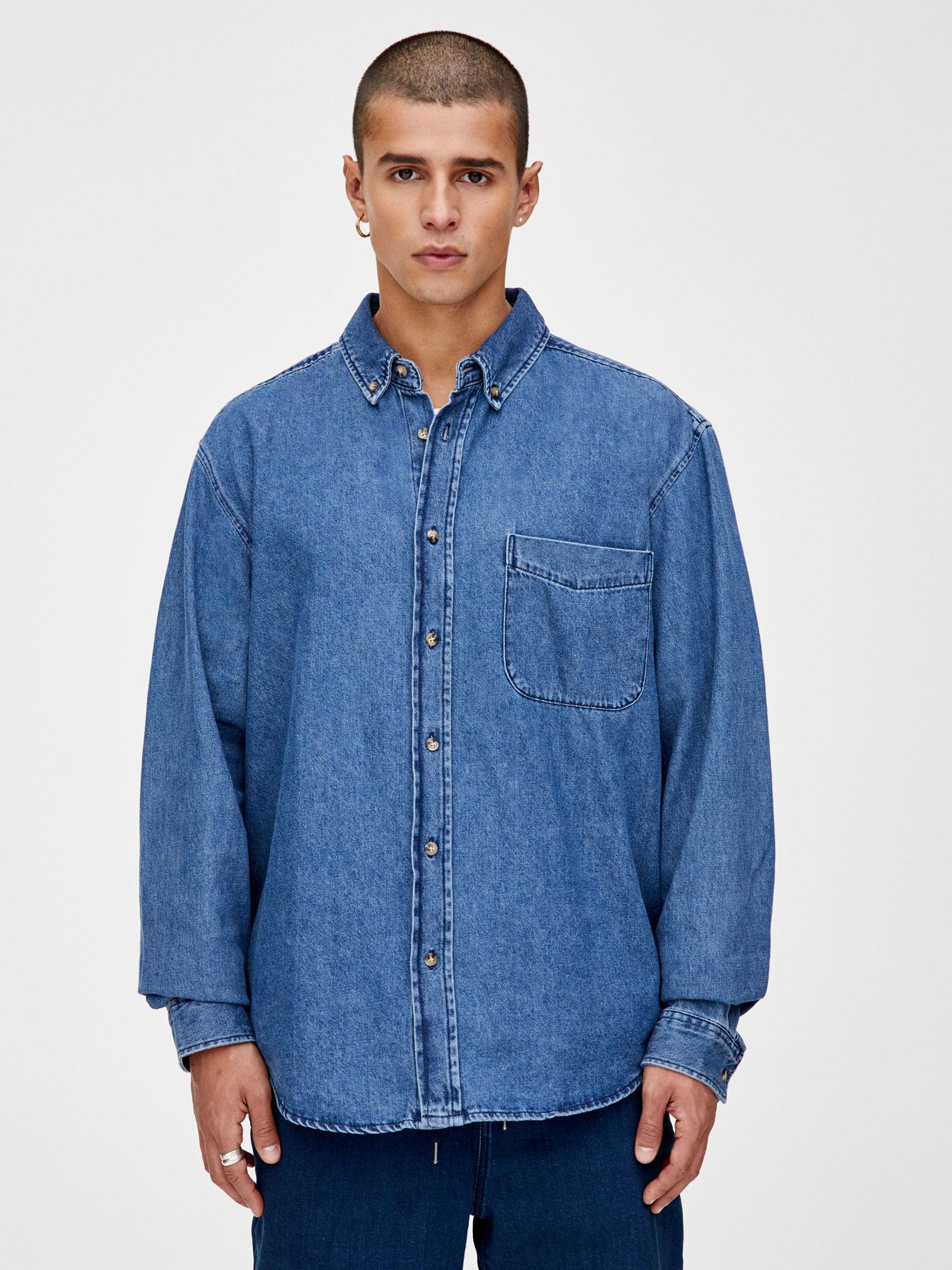 

Рубашка Pull & Bear 9474/550/400-ACXD L Синяя