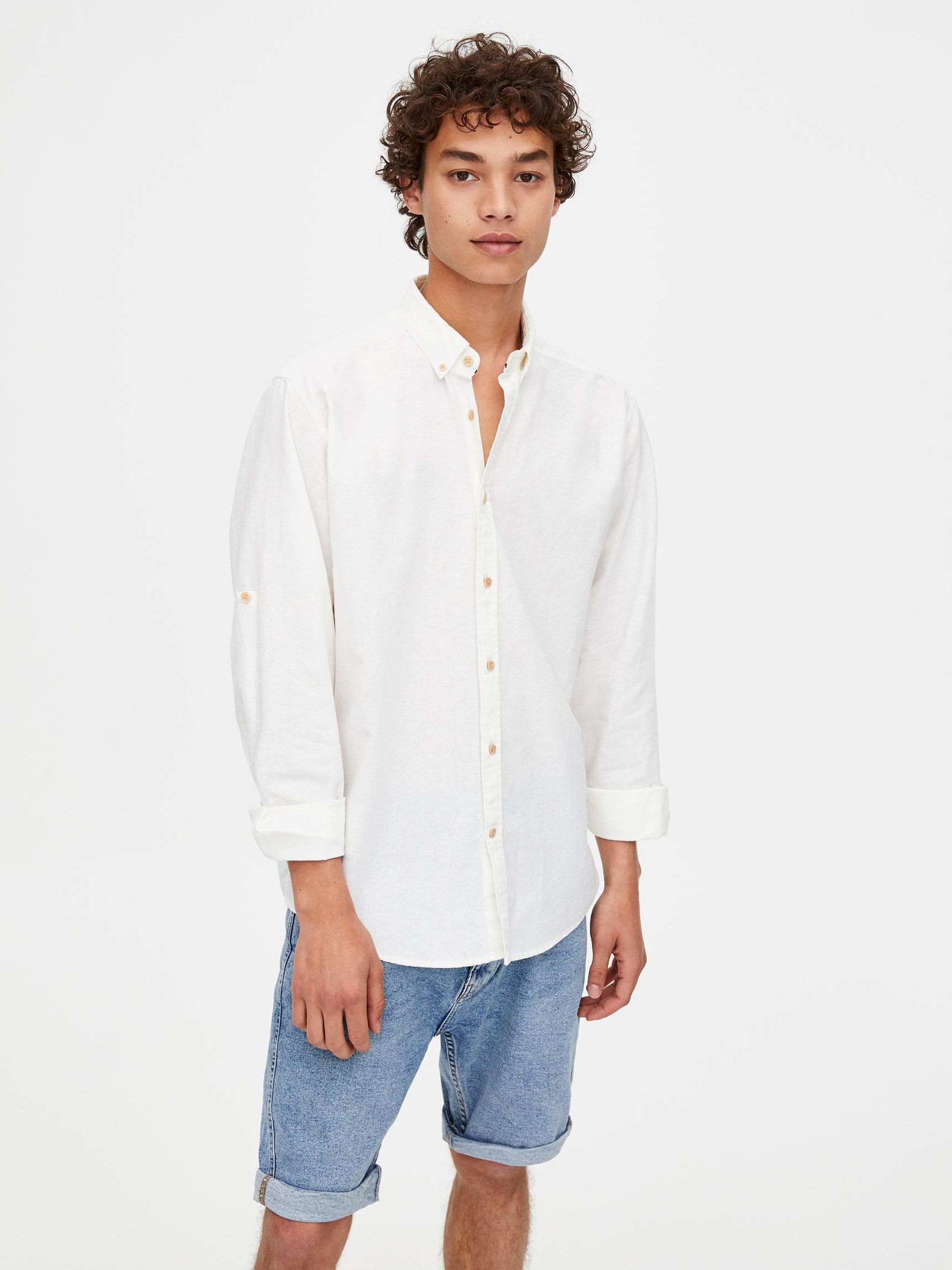 

Рубашка Pull & Bear 9474/515/250-ACTS S Белая
