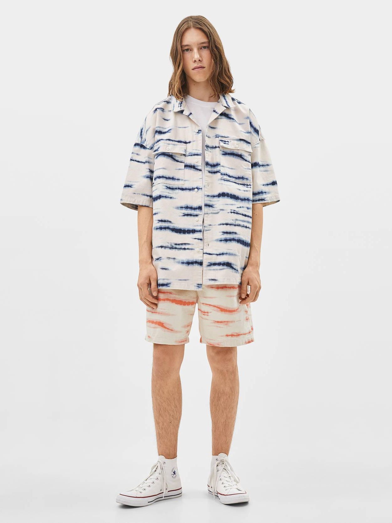 

Рубашка Bershka 1078/019/653-ACSH S Бежевая