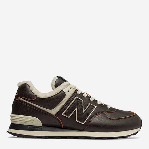 Акція на Підліткові шкіряні кросівки для хлопчика New Balance Ml574wne 37.5 Коричневі від Rozetka