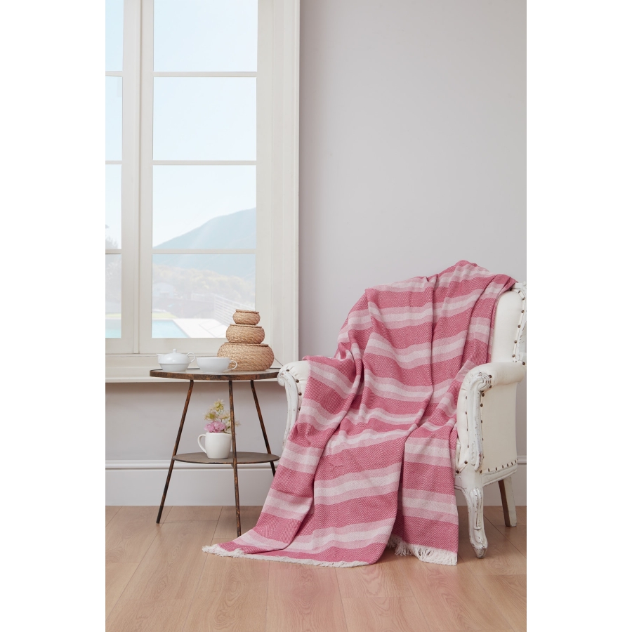 

Плед накидка Eponj Home Denizli Kareli 190*220 a.pembe светло розовый (svt-2000022283151)