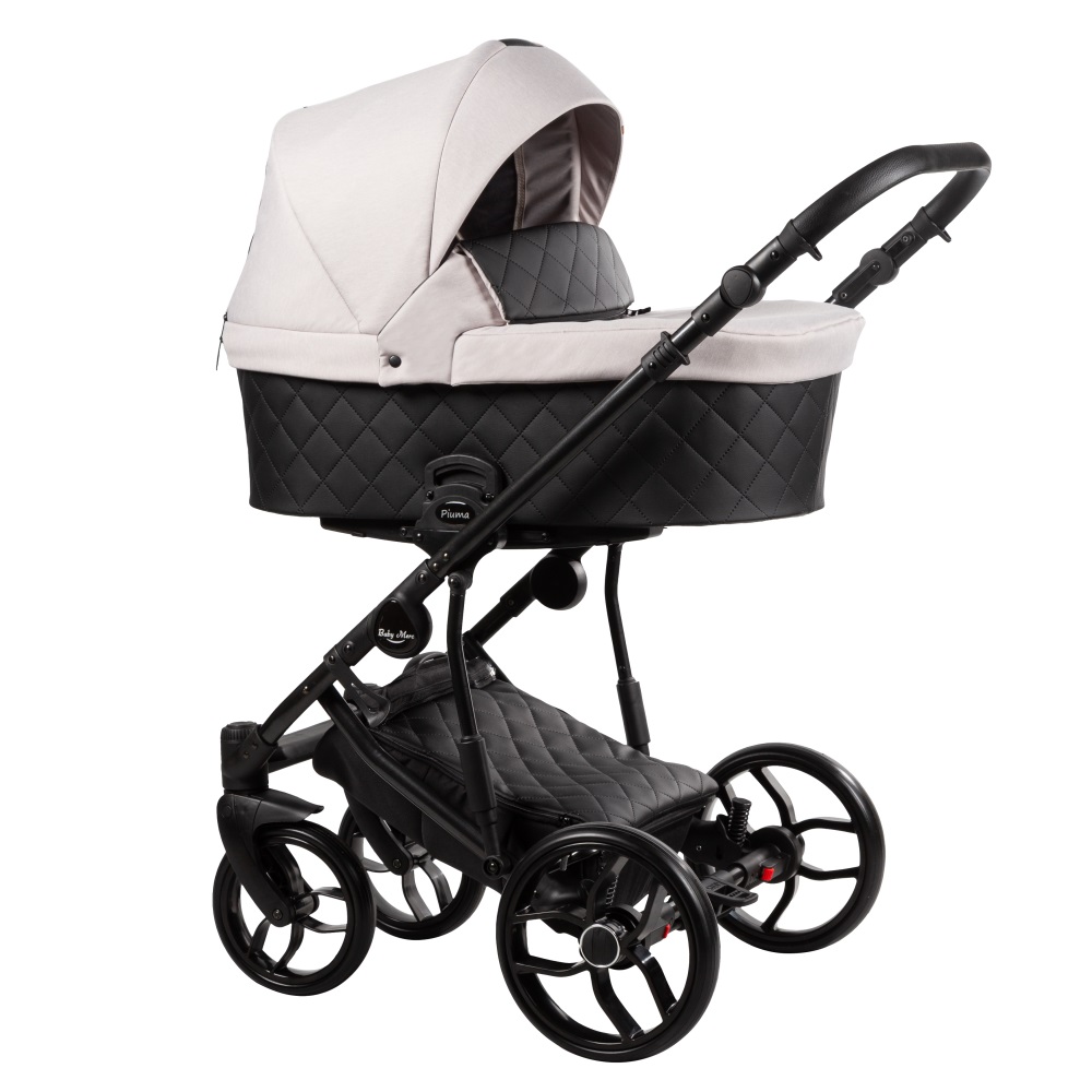 

Коляска универсальная 2 в 1 Baby Merc Piuma 02B Белый с дождевиком и матрасом + москитная сетка, чехлы и сумка для мамы