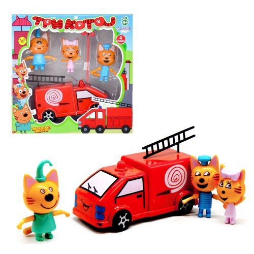 

Игровой набор (3 фигурки, пожарная машина, ветрячок) WL Toys «Три Кота» (PS661)