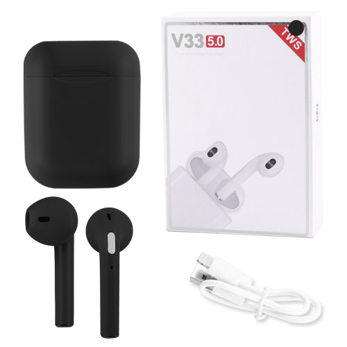

Беспроводные наушники Wireless V33 с кейсом черные 4953