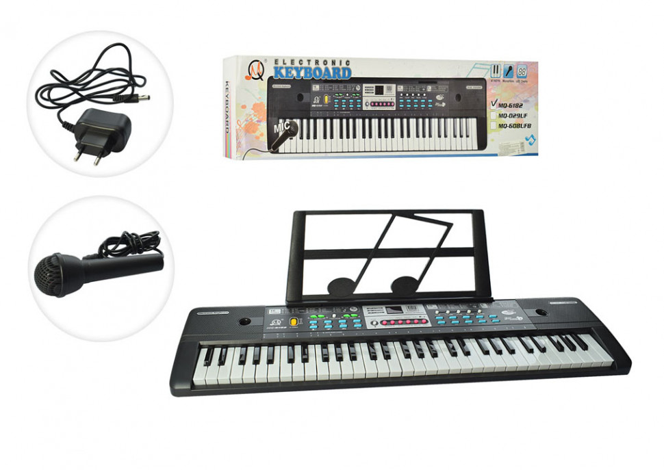 

Синтезатор детский A-Toys MQ6182 61 клавиша, микрофон, запись, от сети