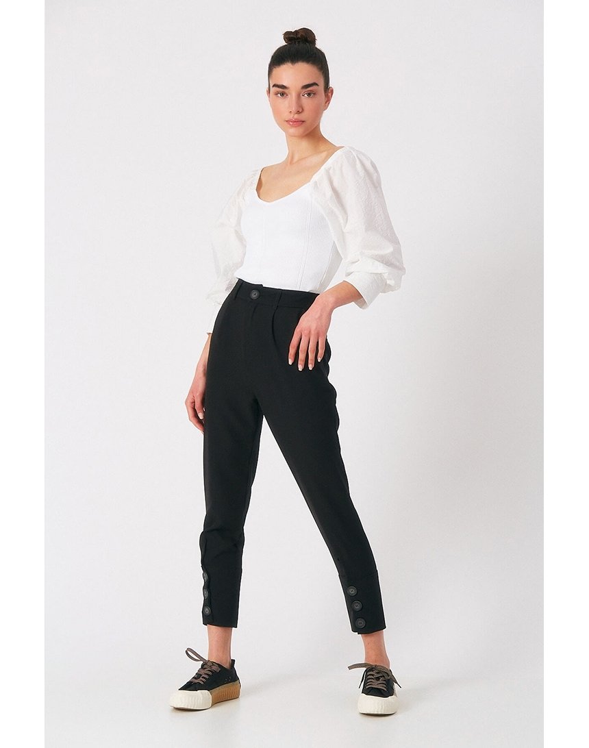 

Слаксы Robin с массивными пуговицами 36 (S) черные (M33361 black)