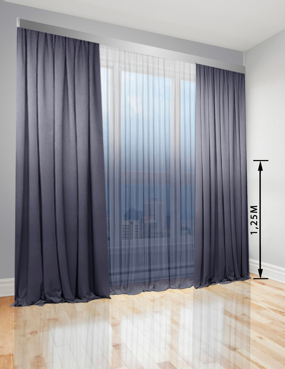 

Комплект штор Di&Di Микровелюр Градиент 200х275 2 шт Тюль Градиент Батист прозрачный 400х275 переход от Серо-голубого в Белый