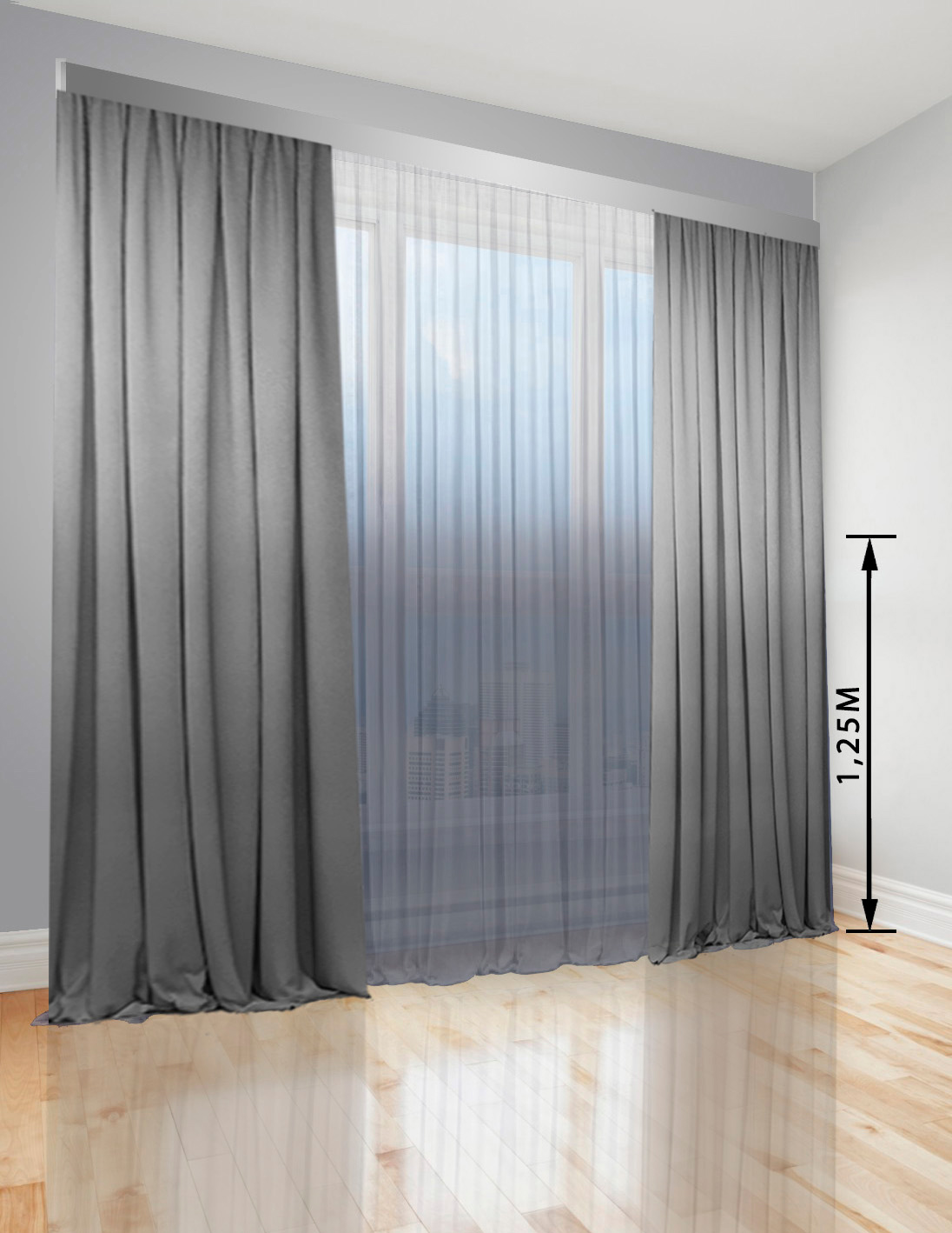 

Комплект штор Di&Di Микровелюр Градиент 200х245 2 шт Тюль Градиент Батист прозрачный 400х245 переход от Серого в Белый