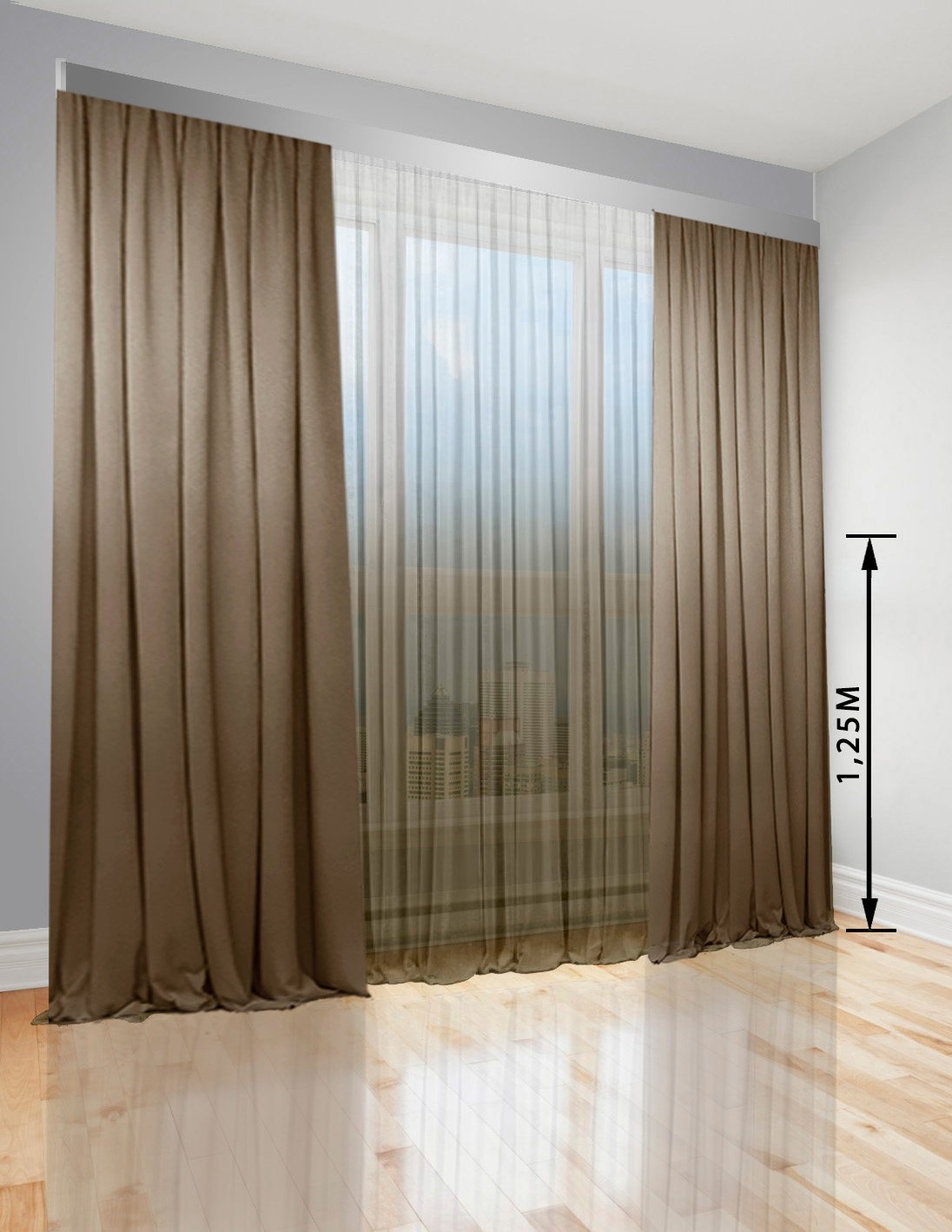 

Комплект штор Di&Di Микровелюр Градиент 250х280 2 шт Тюль Градиент Батист прозрачный 600х280 переход от Светло-коричневого в Белый