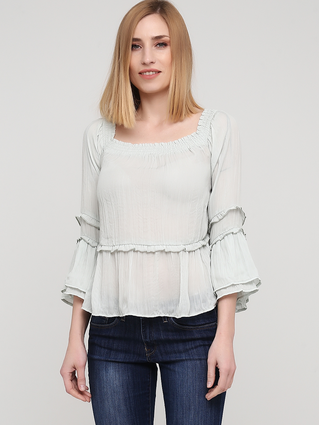 

Блузка H&M 130874  Оливковая, Блузка H&M 130874 34 Оливковая