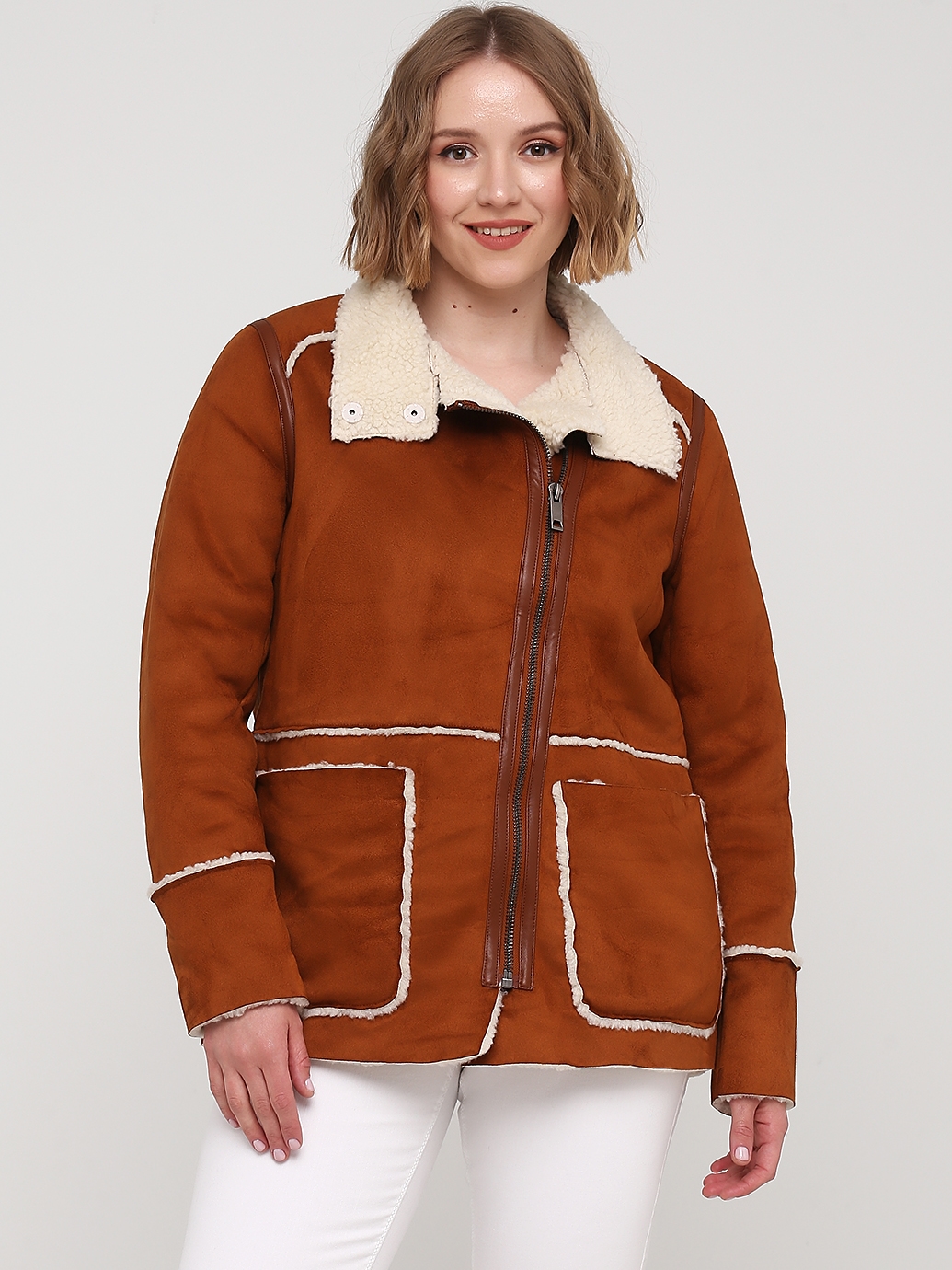 

Дубленка H&M 384515 52 Коричневая