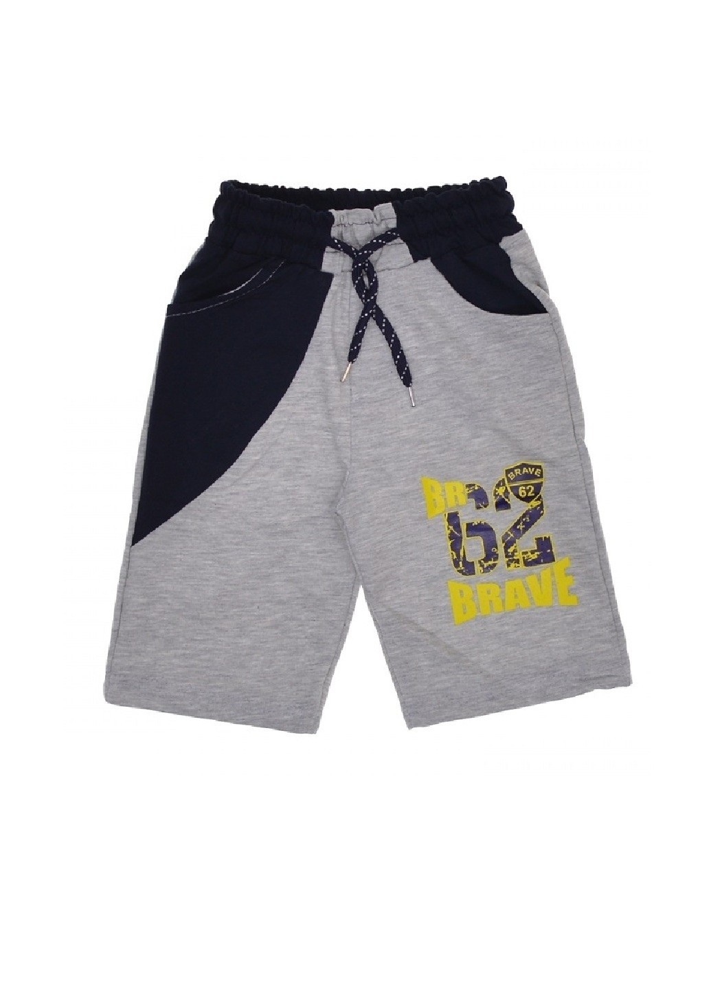 

Шорты детские для мальчика с текстовым принтом 128 см. серый (SHT-12-07)