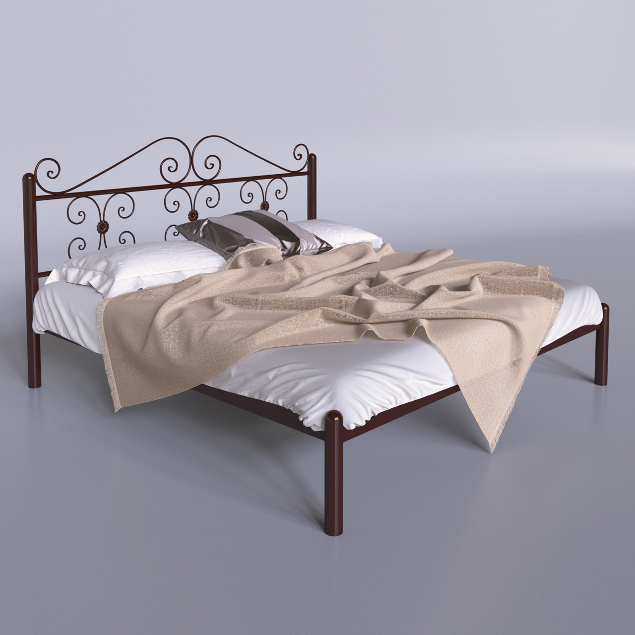 

Кровать металлическая двуспальная Tenero Бегония 1800х1900