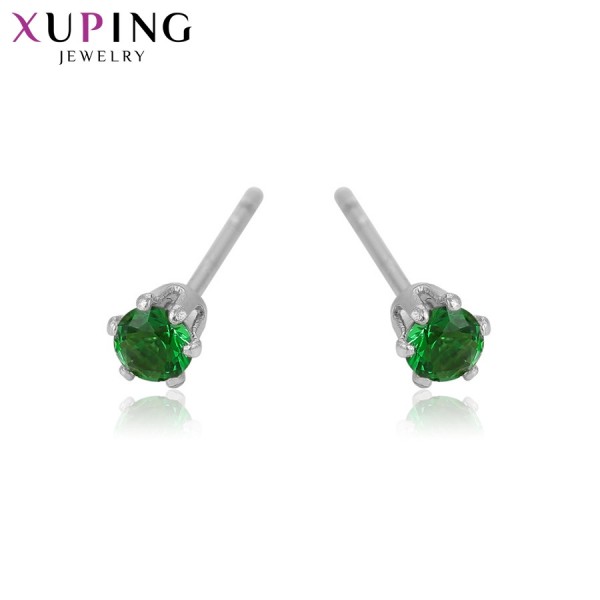 

Серьги Xuping с зелеными фианитами родиум 1303000