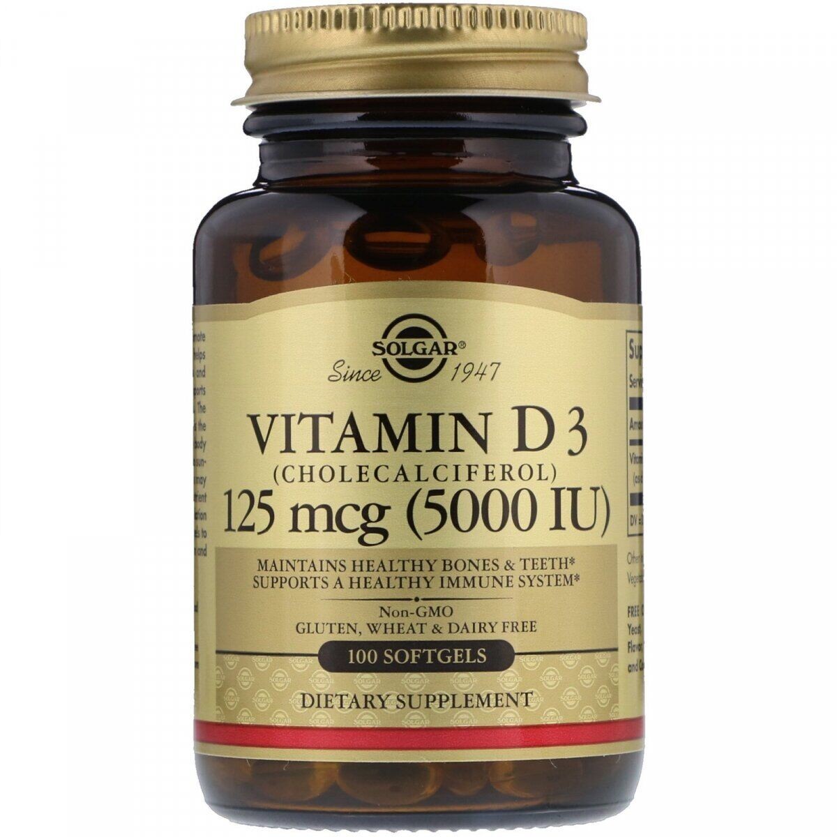 

Витамины Solgar Vitamin D3 Cholecalciferol 5000 IU 100 капсул