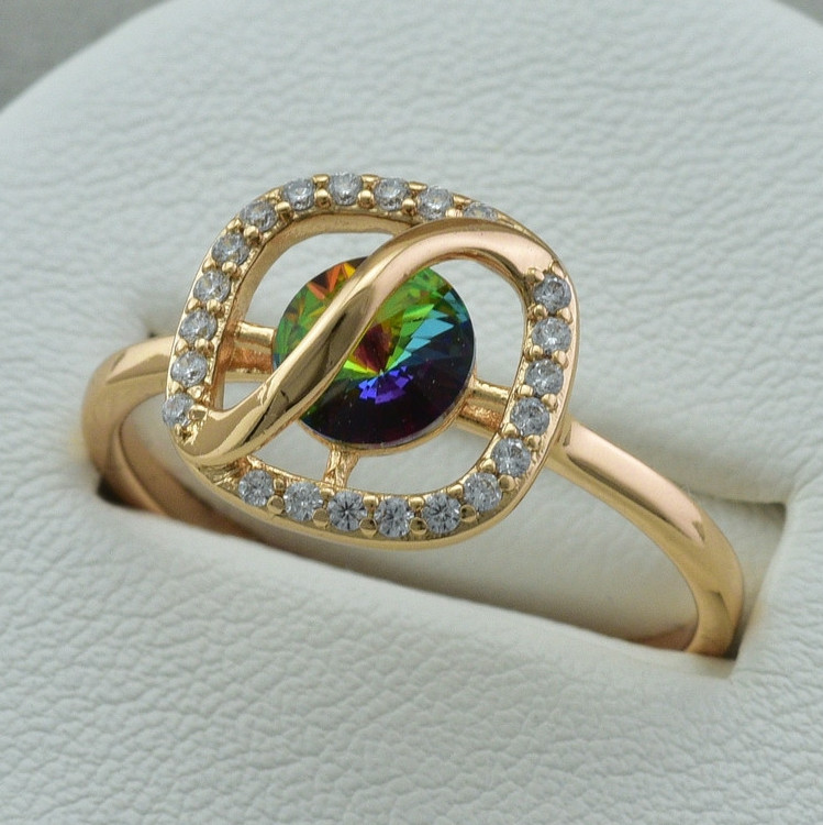 

Кольцо Xuping с кристаллами Swarovski 83230 ширина 12 мм цвет вулканический кристал17